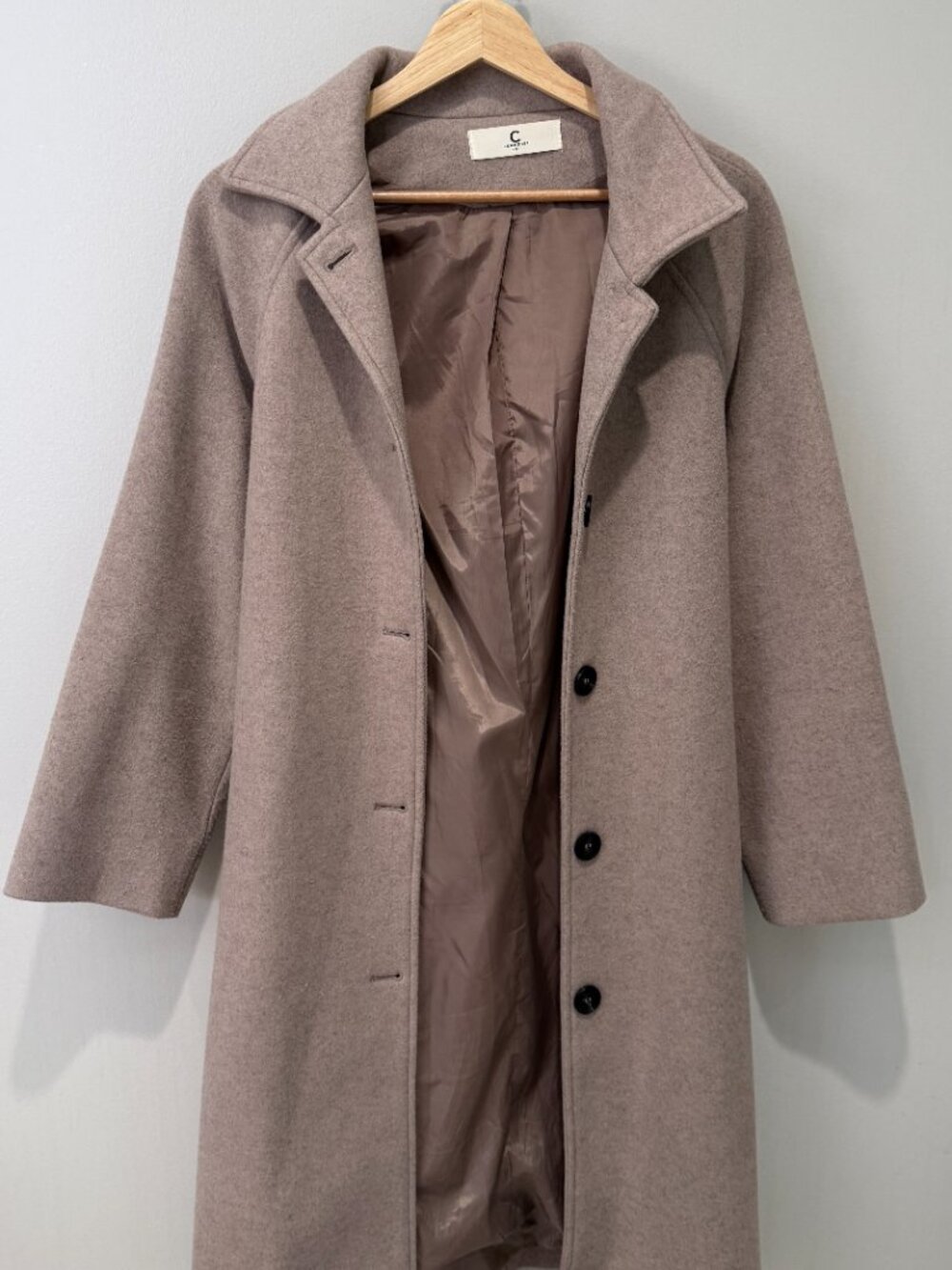 Commense Oversized Brushed Belted Long Overcoat - Picture 2 of 4